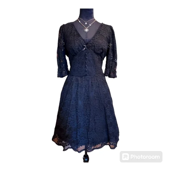 Betsey Johnson Black Lace Dress - Picture 1 of 8